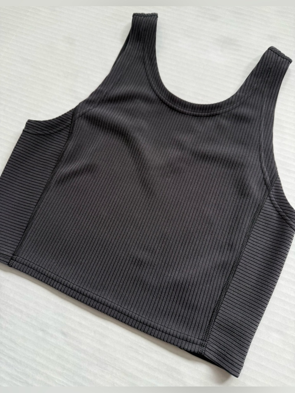 Lululemon Ribbed Softstreme Cropped Tank Top Black Size 6 - Picture 3 of 8